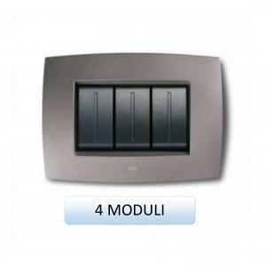 Placca smart tecnopolimero 4 moduli grigio pietra 2cse0407smp