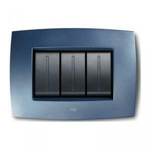 Placca smart tecnopolimero 3 moduli blu mediterraneo 2cse0331smp