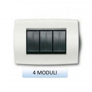 Placca soft tecnopolimero 4 moduli bianco antartide 2cse0411sfp