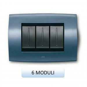 Placca soft tecnopolimero 6 moduli blu mediterraneo 2cse0631sfp