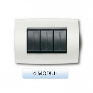 Placca soft metallo 4 moduli bianco antartide 2cse0411sfz