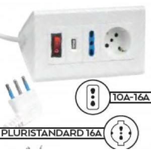 Multipresa da tavolo bianca pr universale &#43;bip usb 31561