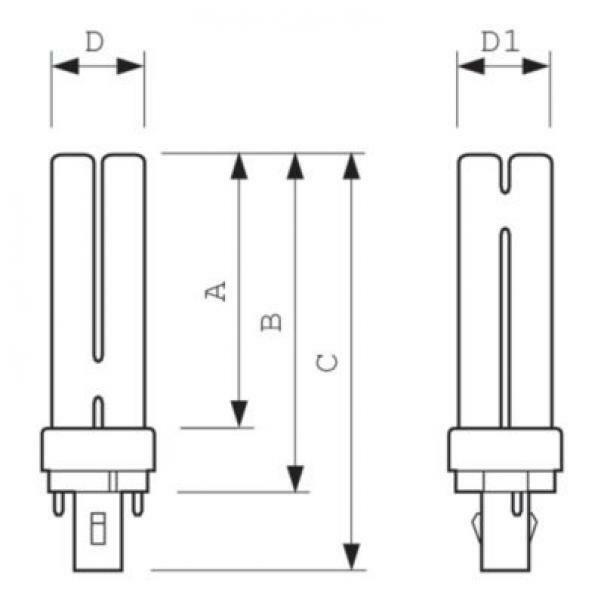 philips philips lampada lampadina fluorescente compatta senza alimentatore integrato master pl-c 18w/827/2p 1ct/5x10box master pl-c 2pin 18 w plc1882 - foto 2