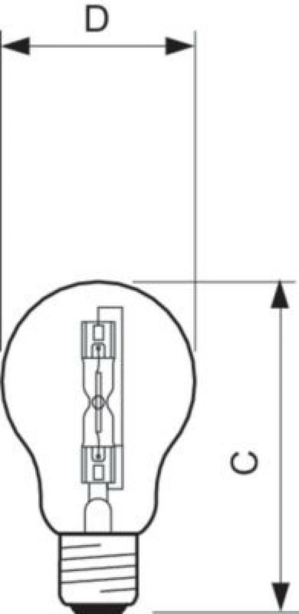 philips philips lampada alogena ad alta tensione senza riflettore ecoclassic 140w e27 230v a55 cl 1ct halogen classic goccia ec140cl - foto 2