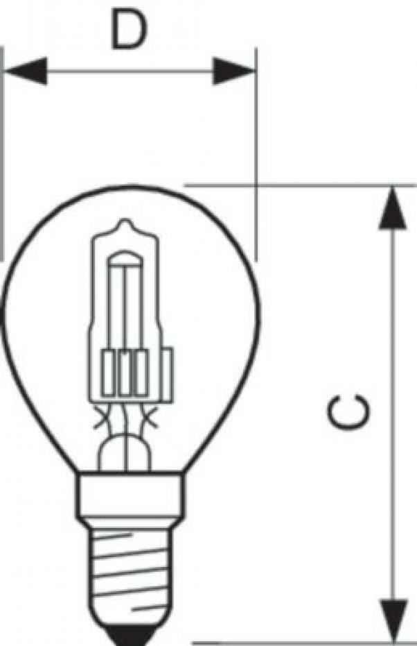 philips philips lampada alogena ad alta tensione senza riflettore ecoclassic30 p45 28w e14 230v cl 1 halogen classic p45 - foto 2