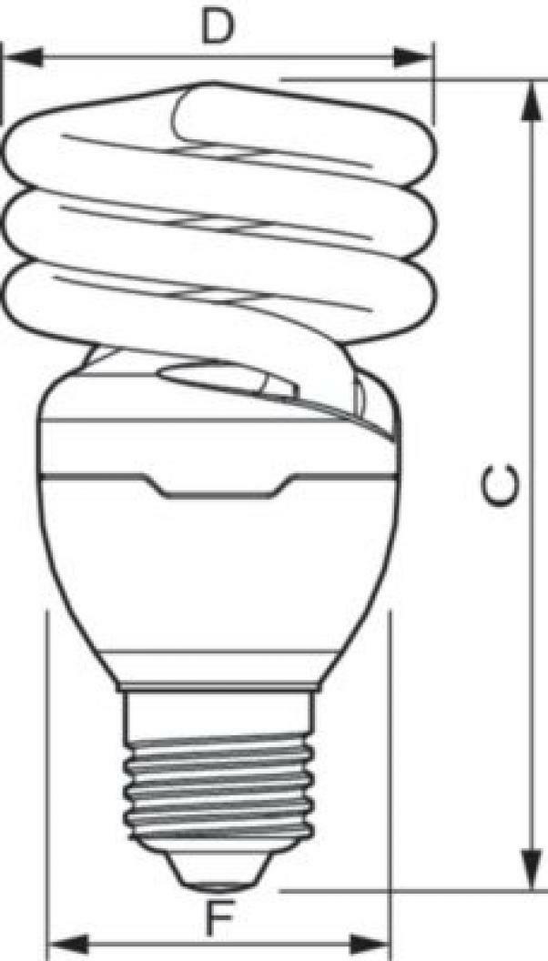 philips philips lampada fluorescente compatta con alimentatore integrato tornado spiral 23w ww e27 220-240v tornado t2 mtor12y23 - foto 2