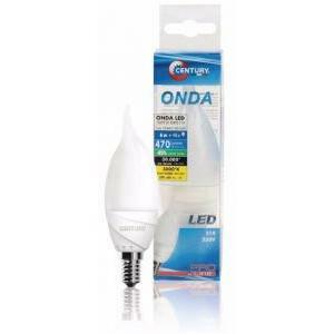 Lampada classica led onda colpo di vento 6w e14 3000k 470lm onm1c-061430