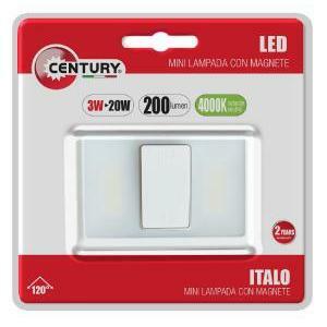 Accessorio led interruttore mini lampada da armadio a batteria con magnete 3w 4000k 200lm ip20 it-030040