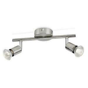 Illuminazione da soffitto limbali faretto 2 luci nickel orientabili senza lampadina 50302/17/e