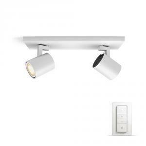 Lighting runner hue white ambience faretto led connesso 2 punti luce con dimmer switch attacco gu10 bianco 5309231p7