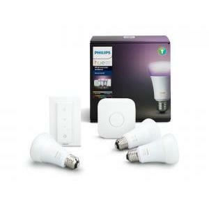 Hue white and color ambiance starter kit 3 lampadine 1 bridge 1 telecomando dimmer switch 72879600