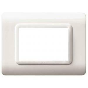 Placca tecnopolimero 44 bianco ral9010 3 moduli  44py03b