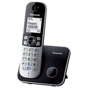 Telefono cordless  dect nero singolo con base schermo lcd  kx-tg6811jtb