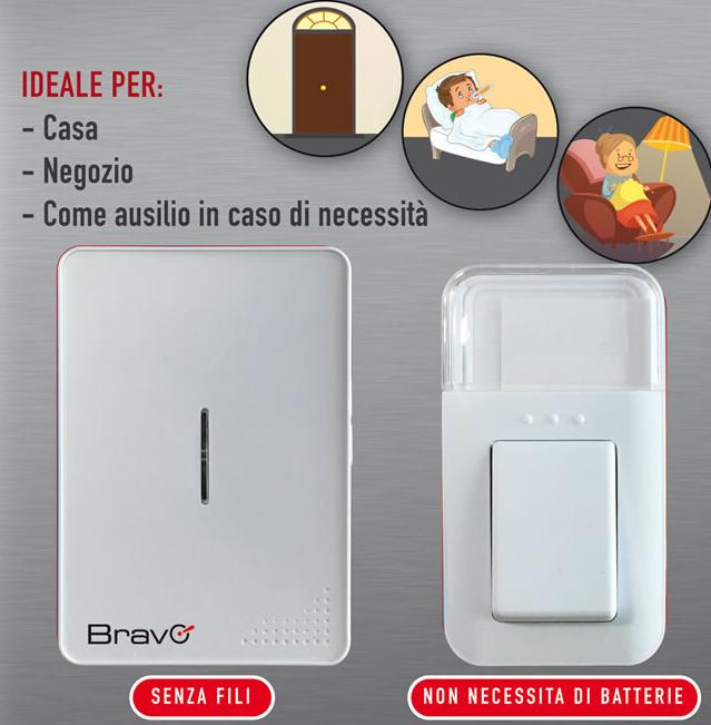 bravo bravo campanello wireless plug in campanello con alimentazione 220v a spina 92902913 - foto 1